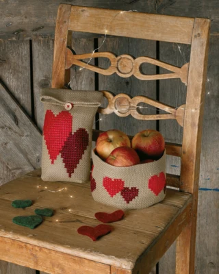 Kit da Ricamo Cesto Cuore Ø 17 cm