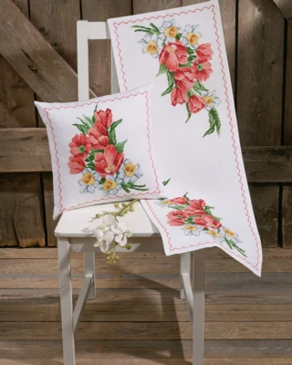 Kit da Ricamo Cuscino Tulipano 35 x 35 cm