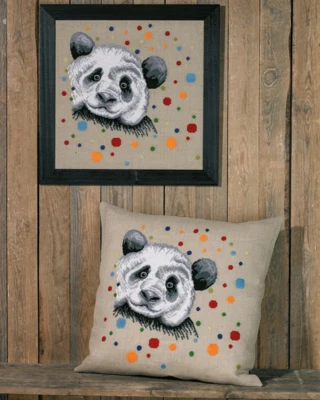 Kit Ricamo Panda 60 x 60 cm