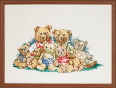 Kit da ricamo Famiglia Orso 54 x 40 cm
