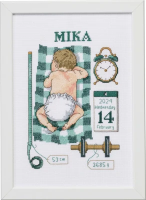 Kit Ricamo Ricordo di Battesimo Mika 21 x 30 cm