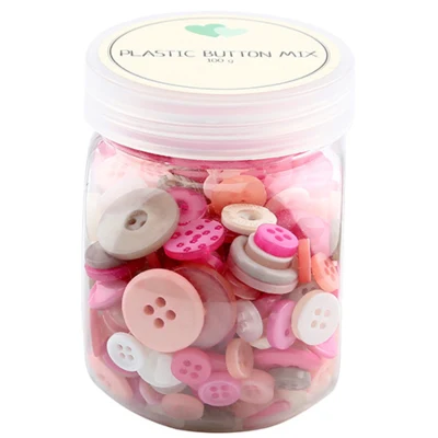 Bottoni Go Handmade Mix, plastica - ROSA 100 G