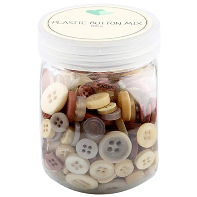 Bottoni Go Handmade Mix, plastica - MARRONE 100 G