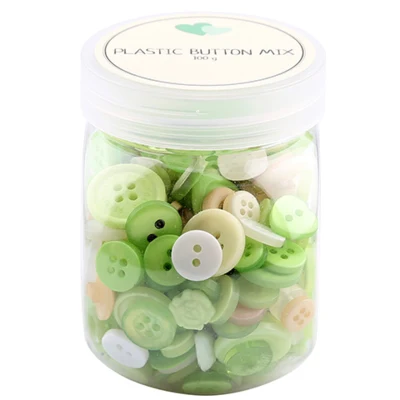 Bottoni Go Handmade Mix, plastica - VERDE 100 G