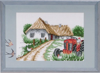 Kit da ricamo Trattore Rosso Ferguson incl. PP2313 29 x 20 cm