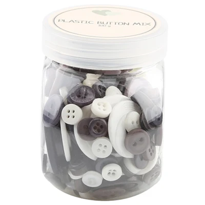 Bottoni Go Handmade Mix, plastica - GRIGIO 100 G