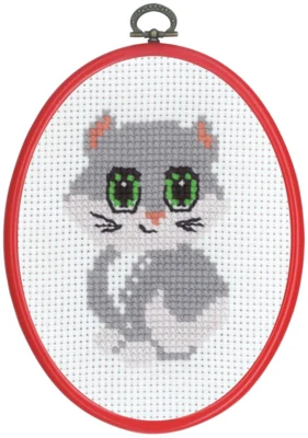 Kit da ricamo MFK Gatto grigio M 5959/30 13 x 18 cm