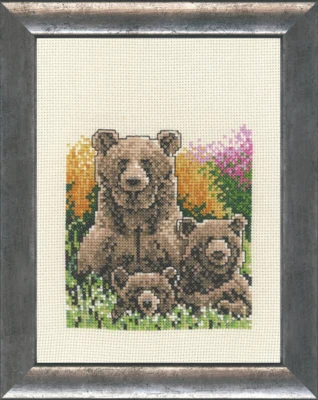 Kit da Ricamo Orso con Cuccioli R5300/00 16 x 21 cm