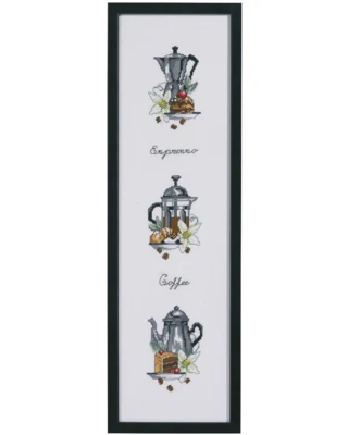 Kit da Ricamo Tre Caffettiere 15 x 55 cm