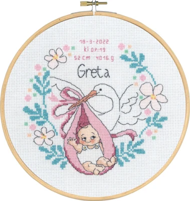 Kit da ricamo Battesimo Greta m 5810/22 20 Ø cm