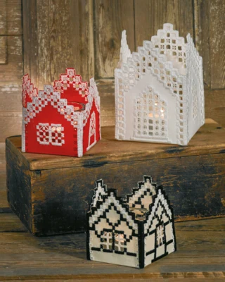 Kit da ricamo Hardanger casa 8,5 x 8,5 x 10 cm
