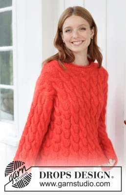 267-28 Queen of Cables Sweater by DROPS Design