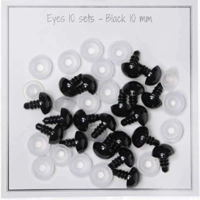 Go Handmade Safety Eyes Neri 10 mm (10 paia)
