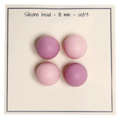 Go Handmade Silikone Perler 18 mm mix gammelrosa baby pink