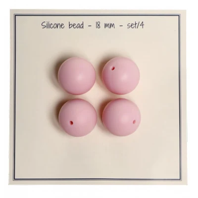 Go Handmade Silikone Perler 18 mm baby pink uni color