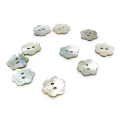 HobbyArts Perlemorsknapper Blomst 15 mm, 10 stk