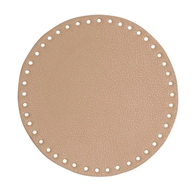 Go Handmade TaskeKurve Base, PU Læder, Rund, 20 cm 22389 Abrikos