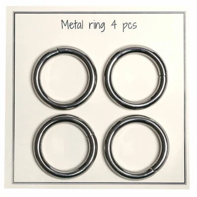 Go Handmade Metal O-ring, 4 stk, 30mm 50 Sølv