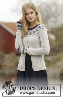DROPS 165-10 - Alpaca - Vintage Rose Jacket by DROPS Design