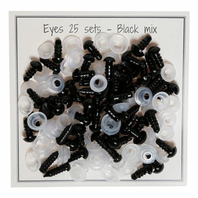 Go Handmade Sikkerhedsøjne Sort mix