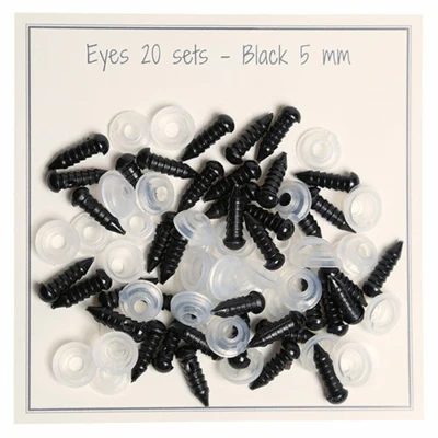 Go Handmade Sikkerhedsøjne Sort 5 mm (20 par)