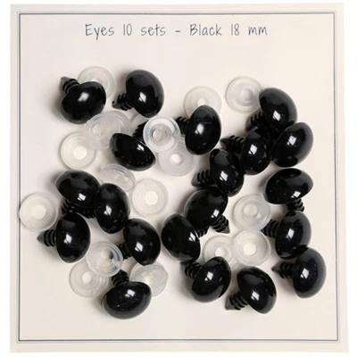Go Handmade Sikkerhedsøjne Sort 18 mm (10 par)