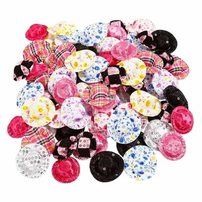 Minihatte 4 cm, 100 ass stk