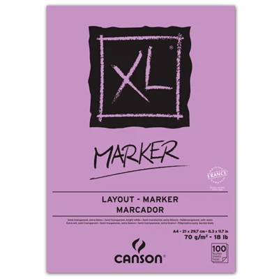 XL Marker Skitsepapirsblok A4 - 100 ark