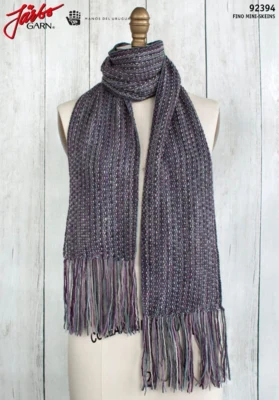 92394 Sciarpa viola con frange