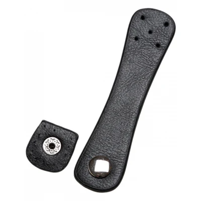 Go Handmade Tracolla con Bottone a Pressione Argento 2x11 cm Nero/Argento