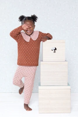 DG396-12 Piccole cose Maglione, Pantaloni e Colletto Largo Dus Peach
