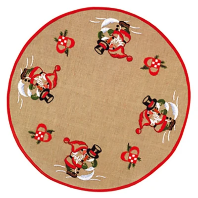 Juletræstæppe Broderikit Nisse & snemand