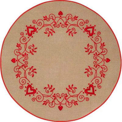 Juletræstæppe Broderikit Julehjerter