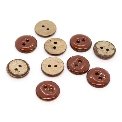 HobbyArts Glaserede Kokosknapper Rust 15 mm, 10 stk