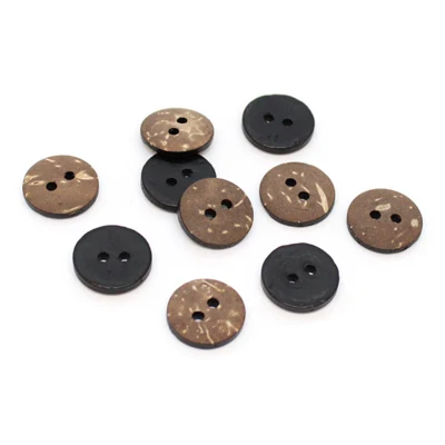 HobbyArts Bottoni Colorati in Cocco, Nero, 15 mm, 10 pz