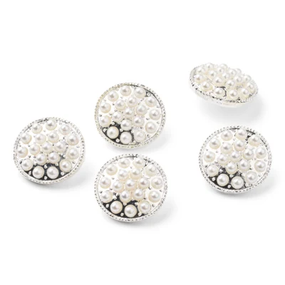 HobbyArts Bottoni Pearl 17 mm, 5 pezzi