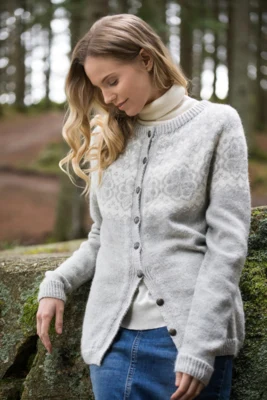 DG406-02 Cardigan Q-Symre Grigio