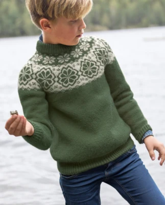 DG406-09 Q-Symre Maglione per bambini verde foresta