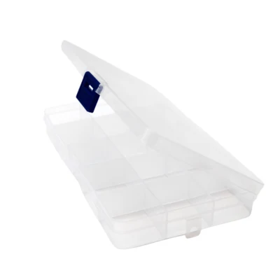 Scatola in plastica con coperchio Trasparente 17,6 x 10 cm, 15 scomparti