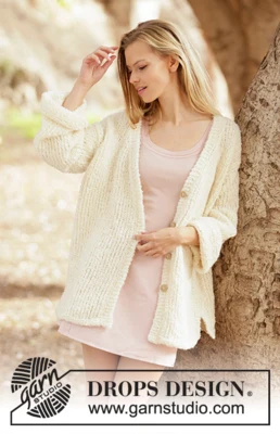 213-19 Creamy Spring Jacket by DROPS Design