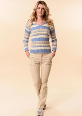 1834 Stribet bluse