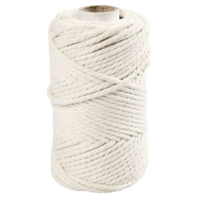 Macramé-reb 4 mm Råhvid