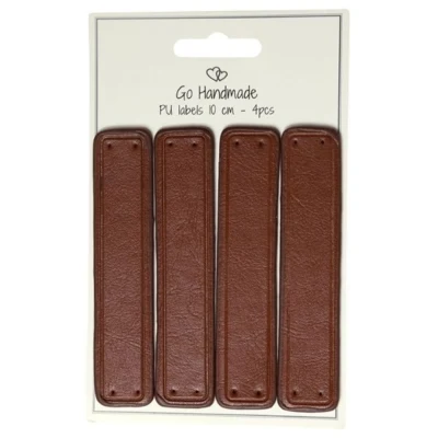 Go Handmade Læderlabels 10 x 2 cm (4 stk) Brun