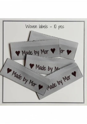 Go Handmade Vævede labels, Made by Mor, 50 x 11,5 mm, 10 stk