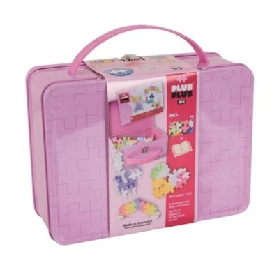 Plus-Plus STOR i Metal Kuffert, Pastel Mix, 70 Stk.