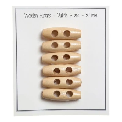Go Handmade Duffle 30 mm, 6 Stk Natural