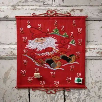 Kit ricamo Babbo Natale con lo slittino
