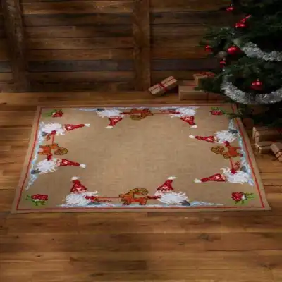 Kit da Ricamo di Natale ricamato Babbo Natale con cervo