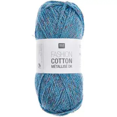 Rico Design Fashion Cotton Métallisé 028 Blu