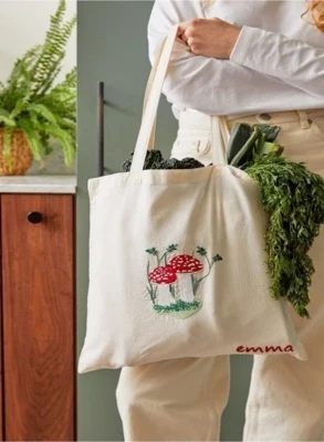 DMC Gift of Stitch Kit da ricamo, Borsa tote a forma di fungo
